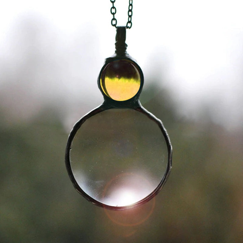 Classic Necklace with Magnifying Glass Pendant