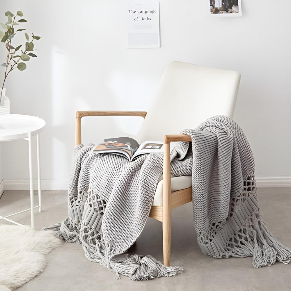 Bohemian Chic Knit Throw Blanket