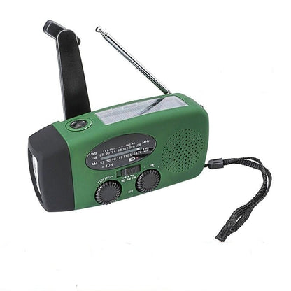 Compact Solar Powered Radio with Flashlight & Power Bank