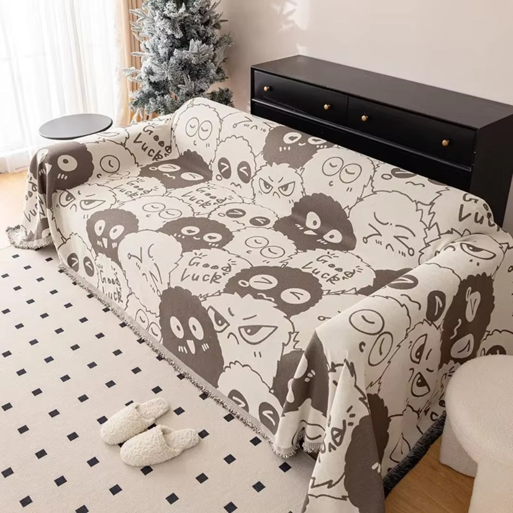 Funny Character Fleece Couch Cover