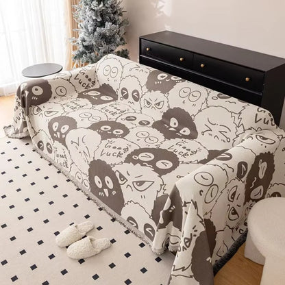 Funny Character Fleece Couch Cover