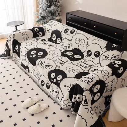 Funny Character Fleece Couch Cover - Luxicro