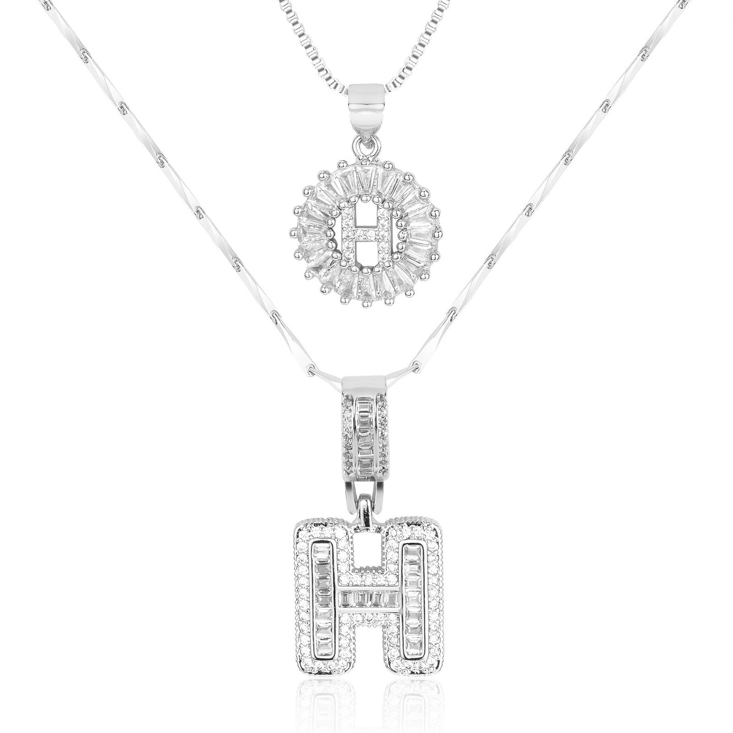 Fine 14k Gold Initial Diamond Pendant Necklace
