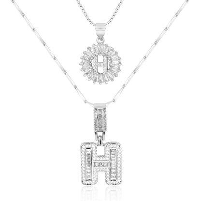 Custom 14k Gold Letter Diamond Necklaces