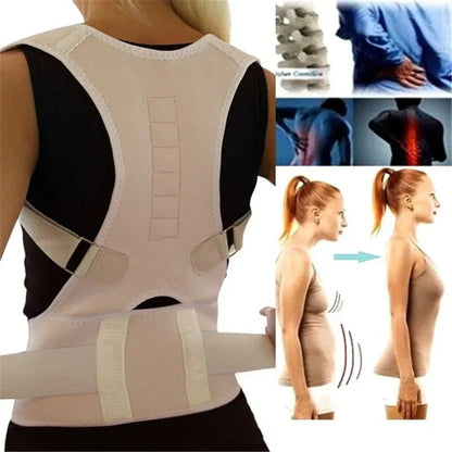 Adjustable Posture Corrector Magnetic Back Support Belt