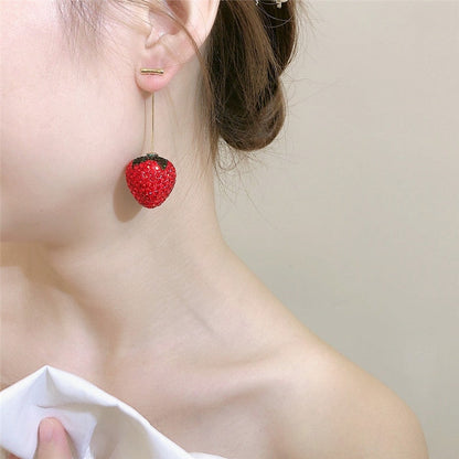 Fresh Strawberry Drop Earrings