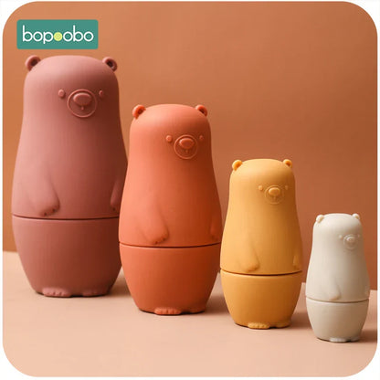 Soft Stacking Russian Doll Toy Set BPA Free Kids Gift - Luxicro
