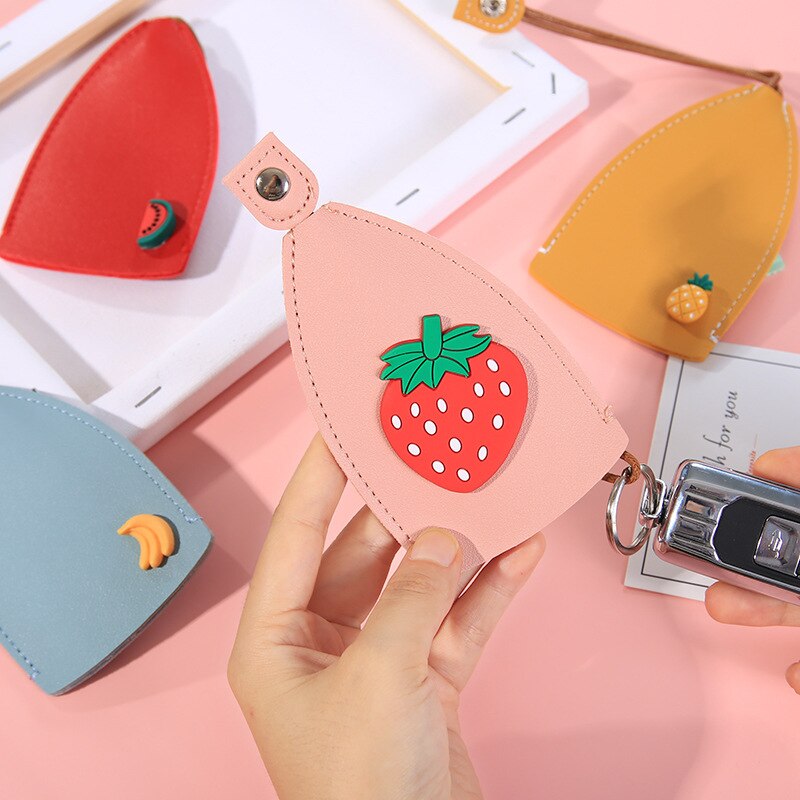 Vibrant Fruit Phone Keychain Pouch