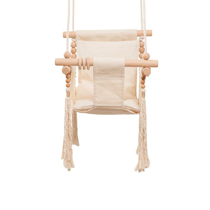 Soft Baby Wooden Swing Set with Safety Harness