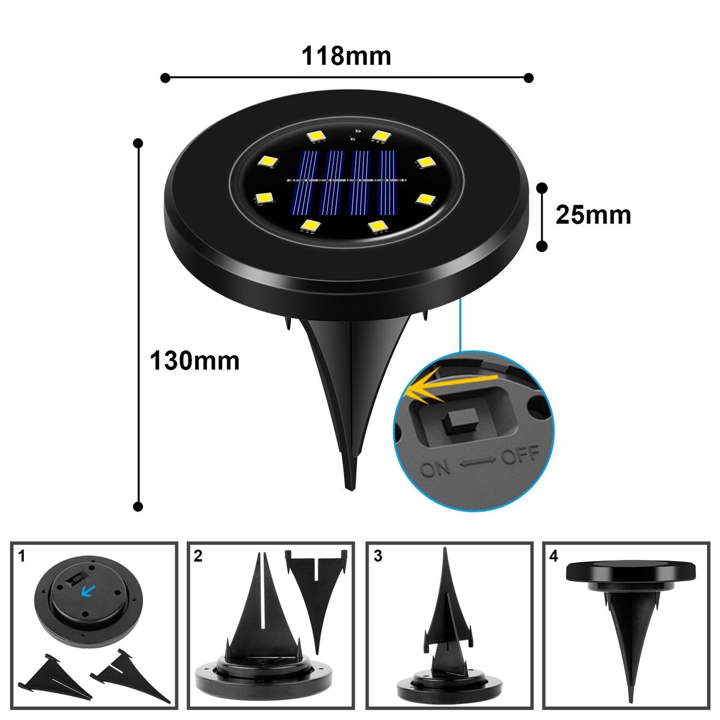 Weatherproof Solar Garden Lanterns Black Kit