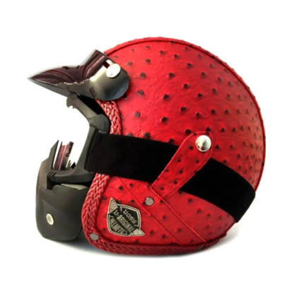 Classic Biker Helmet with Flip Face Shield - Luxicro