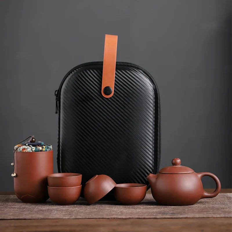 Compact Travel Tea Set Ceramic Portable Gift