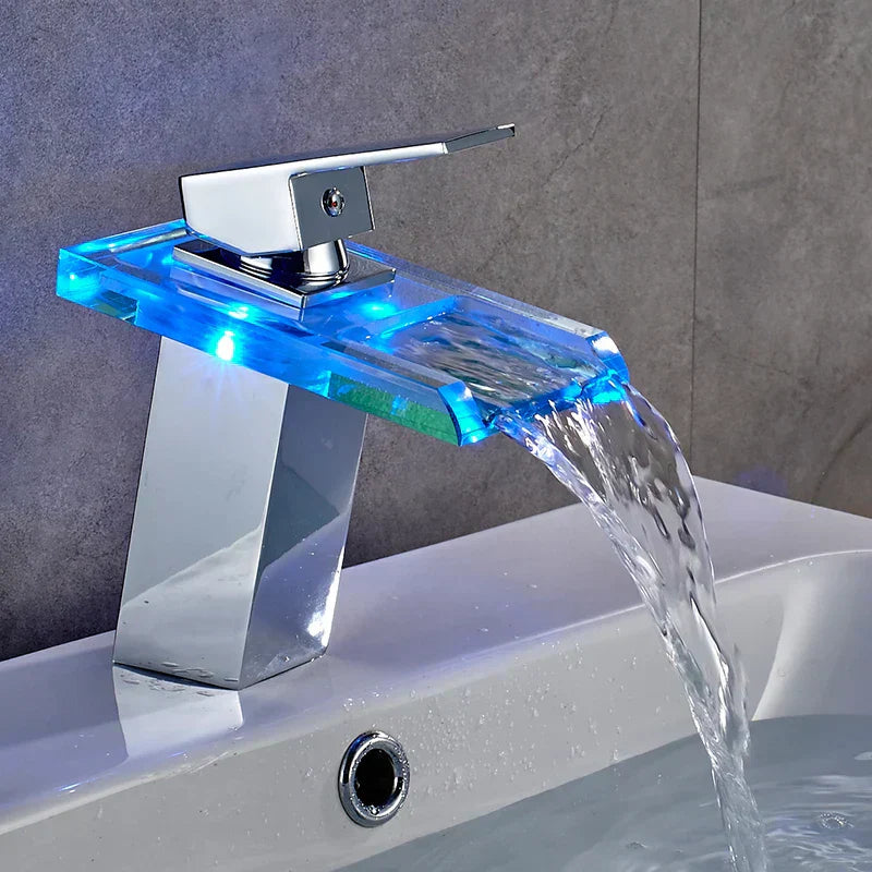 Modern Brushed Steel Waterfall Faucet