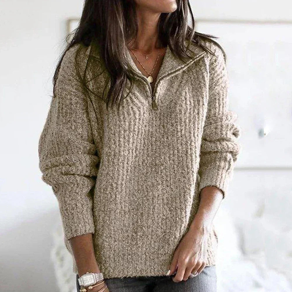 Cozy Womens Lightweight Sweater - Casual Fall Pullover