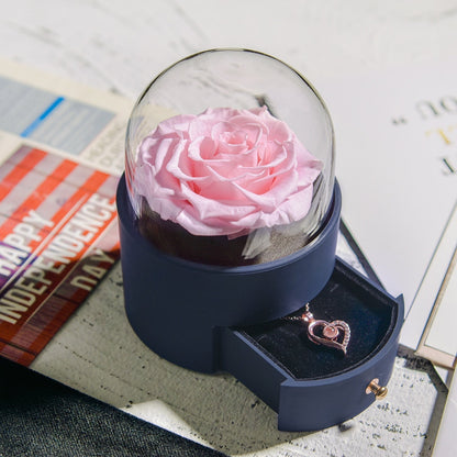 Beautiful Rose Pendant Necklace Gift Box