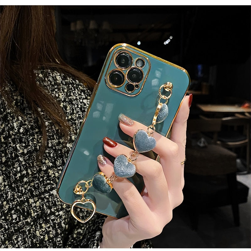 Metallic Heart iPhone Phone Cover - Luxicro