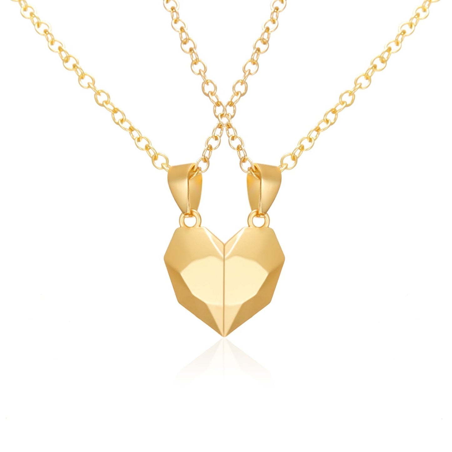 Lovely Couple Heart Pendant Necklace Set