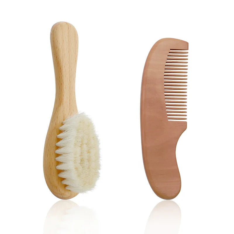 Gentle Baby Hairbrush and Comb Set for Newborns