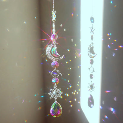 Delicate Crystal Moon Wind Chime Catcher