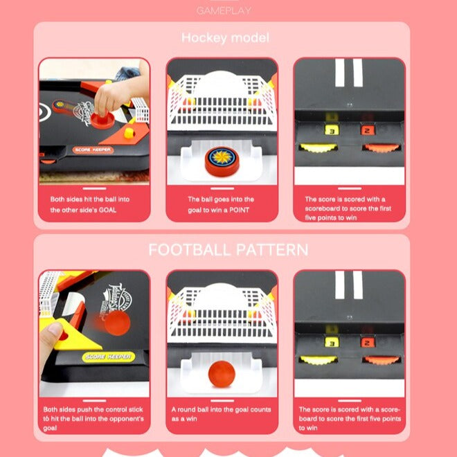 Space Saving Mini Air Hockey Game Set