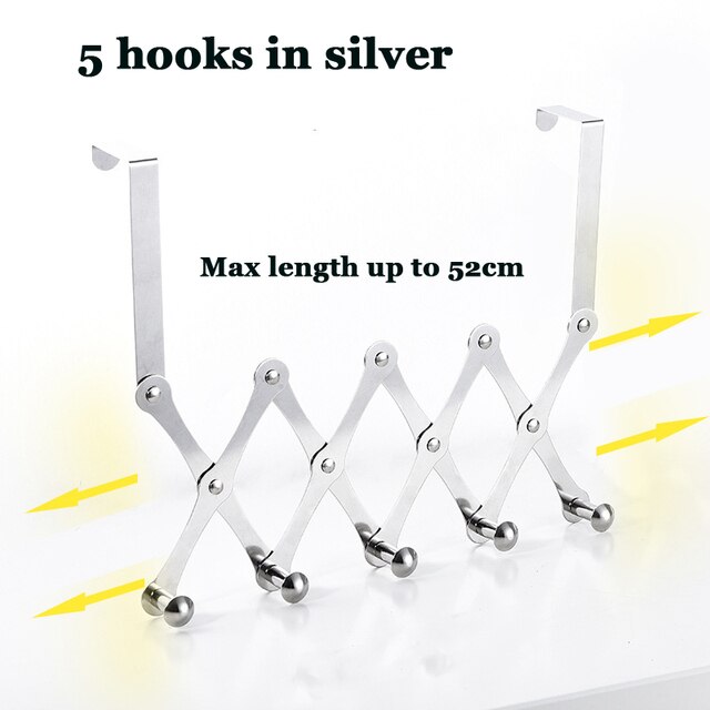 Space Saving Over Door Clothing Hook Rack