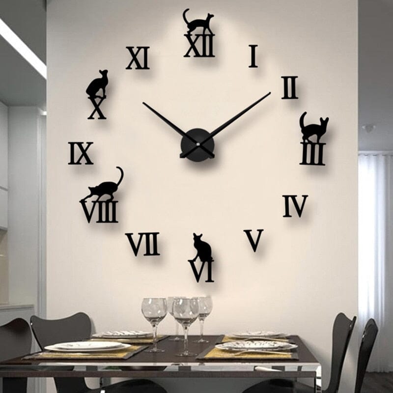 Fun Feline Shaped Wall Clock - Luxicro
