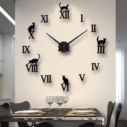 Fun Feline Shaped Wall Clock - Luxicro