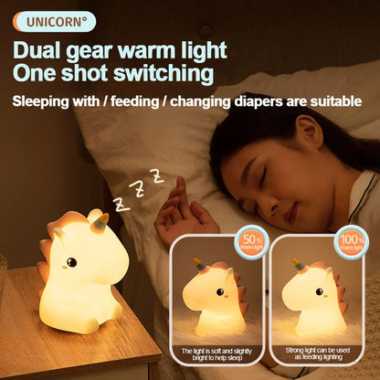 Fun Unicorn LED Nightlight Silicone USB Lamp