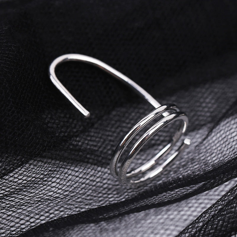 Trendy Silver Stacking Slim Ring Set