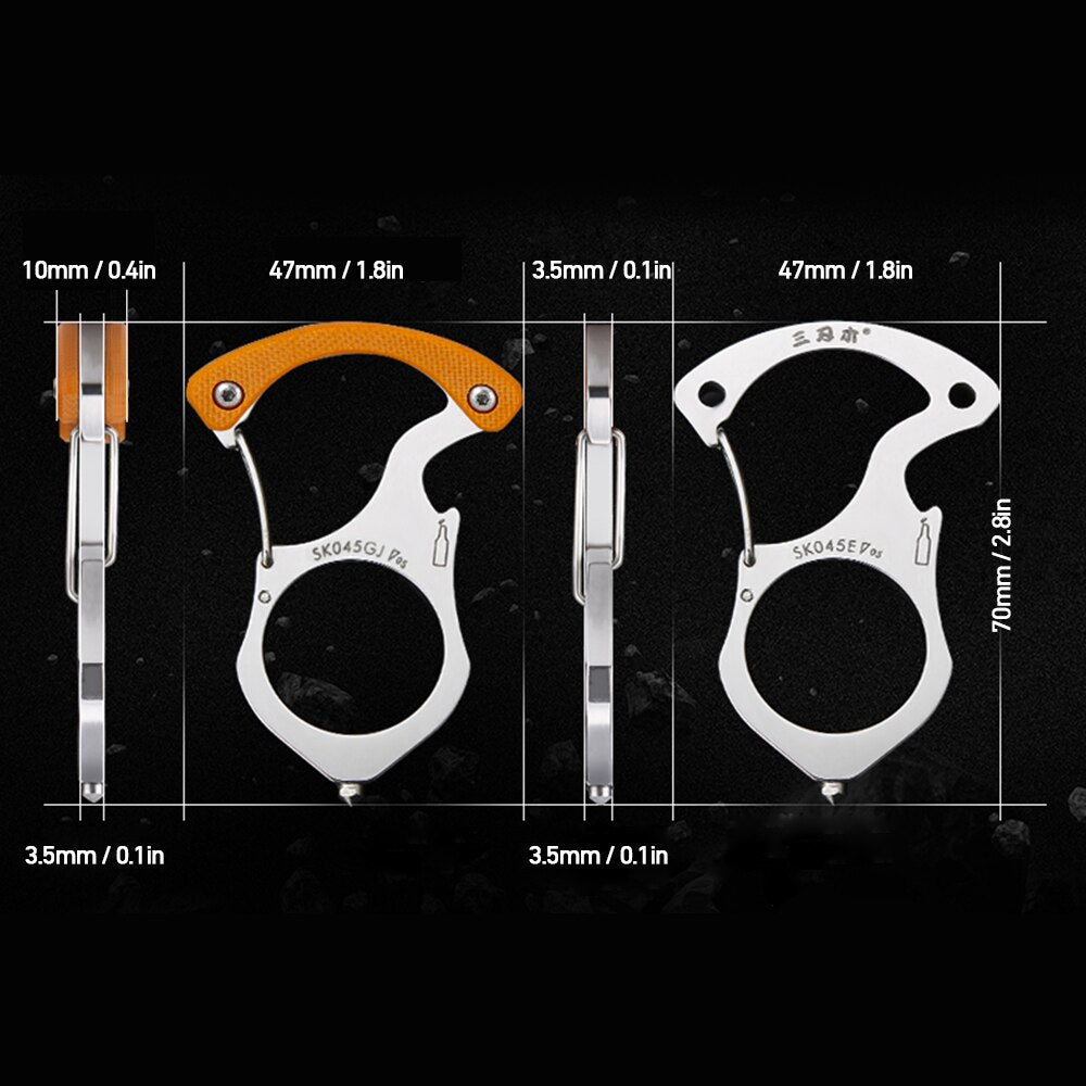 Tough Outdoor Multi-Tool Keychain Ring
