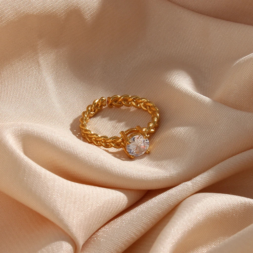 Luxury Diamond Braided Wedding Ring