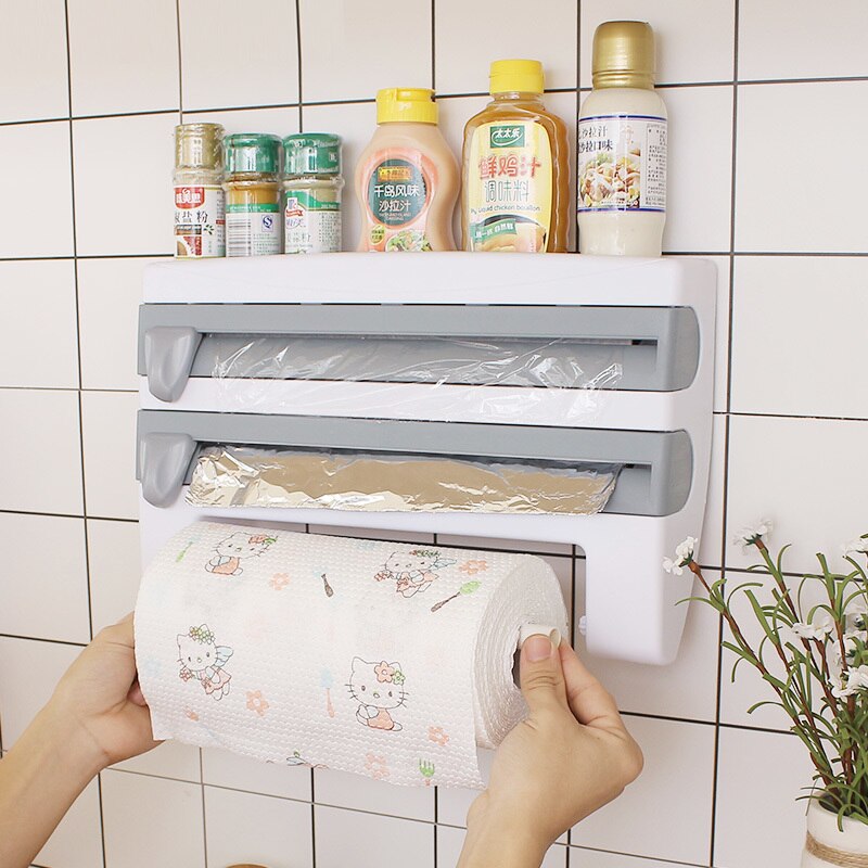 Space Saving Kitchen Paper Holder Shelf
