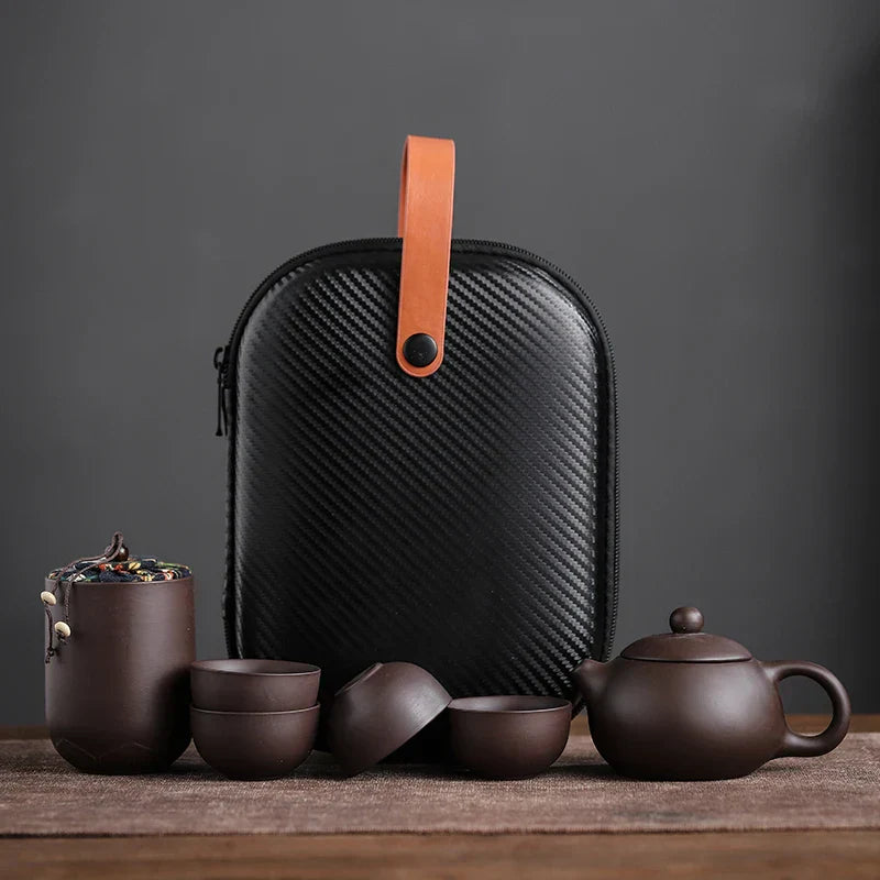 Compact Travel Tea Set Ceramic Portable Gift