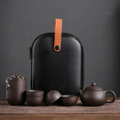 Compact Travel Tea Set Ceramic Portable Gift