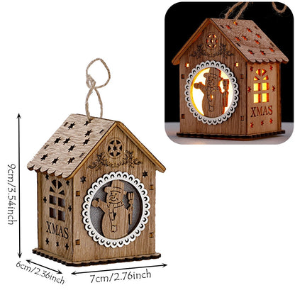 Rustic Wood Hanging Lantern Light Fixture