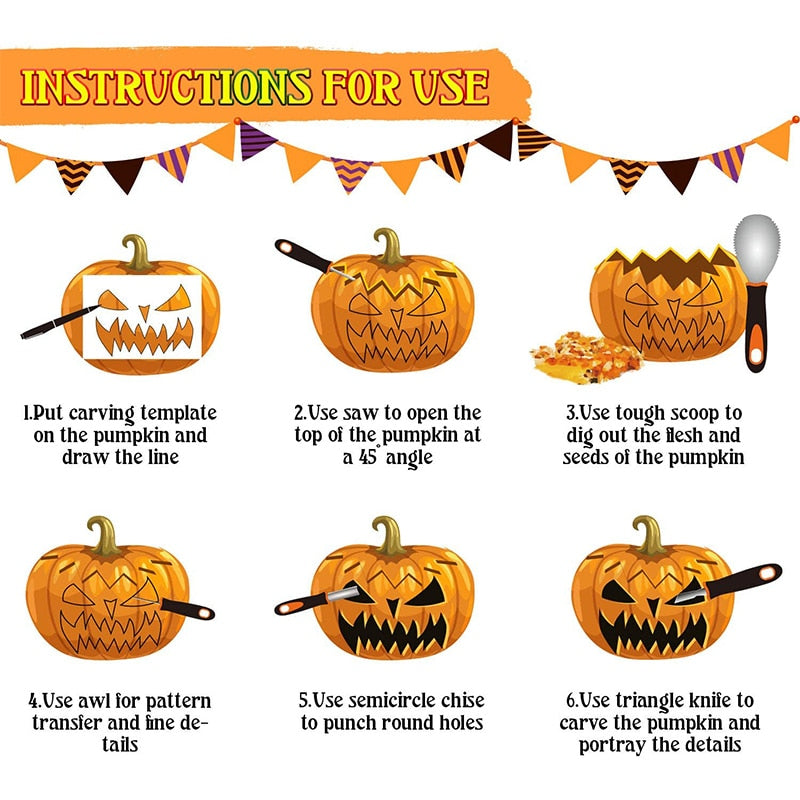 Simple Halloween Pumpkin Carving Kit