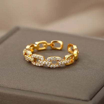Personalized Diamond Style Chain Ring