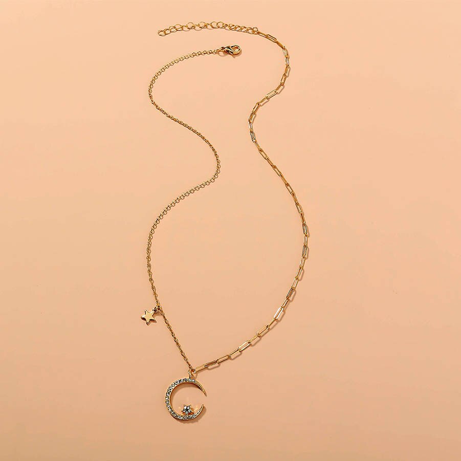Delicate Crystal Pendant Long Necklace