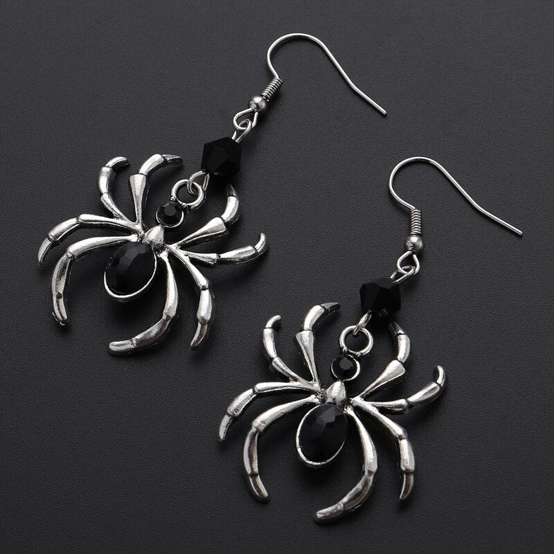 Edgy Black Gothic Drop Earrings