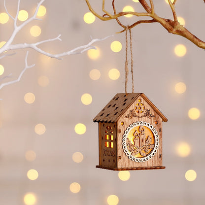 Rustic Wood Hanging Lantern Light Fixture