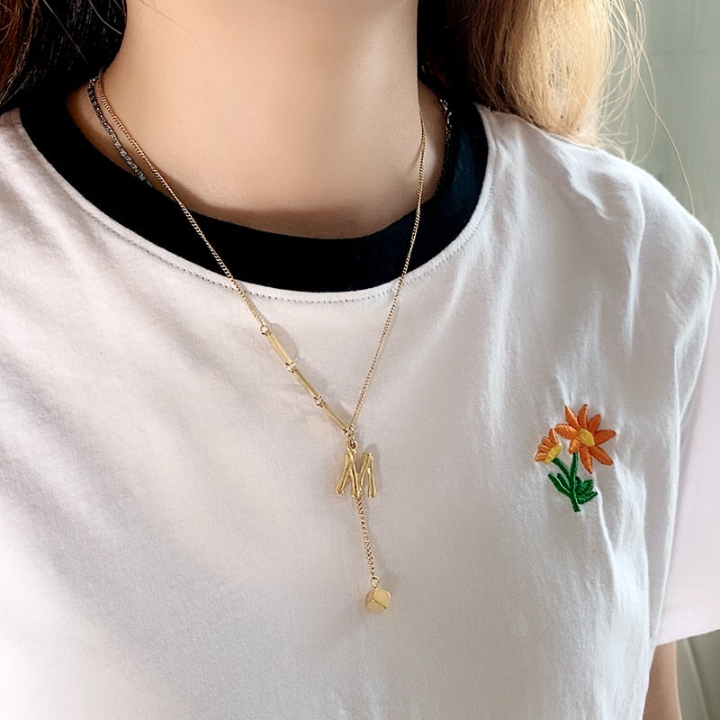 Custom Monogrammed Pendant Necklace