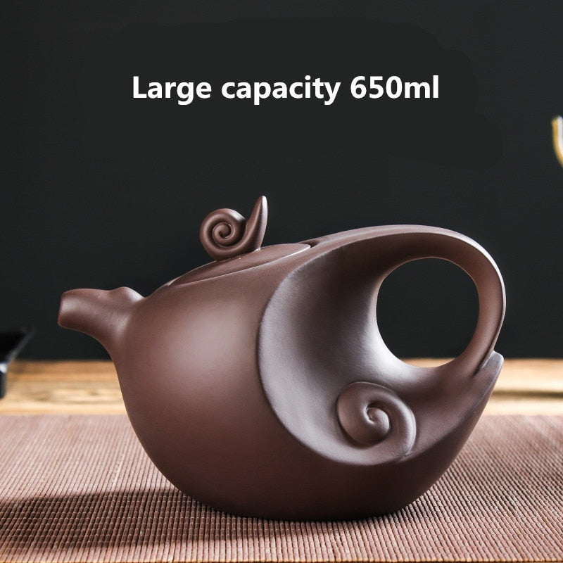 Big Traditional Chinese Purple Clay Teapot Set