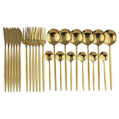 Luxury Silver Coated Metal Flatware Set