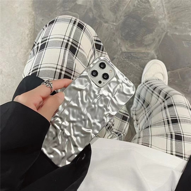 Metallic Silver iPhone Cover Case