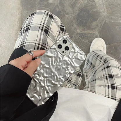 Metallic Silver iPhone Cover Case