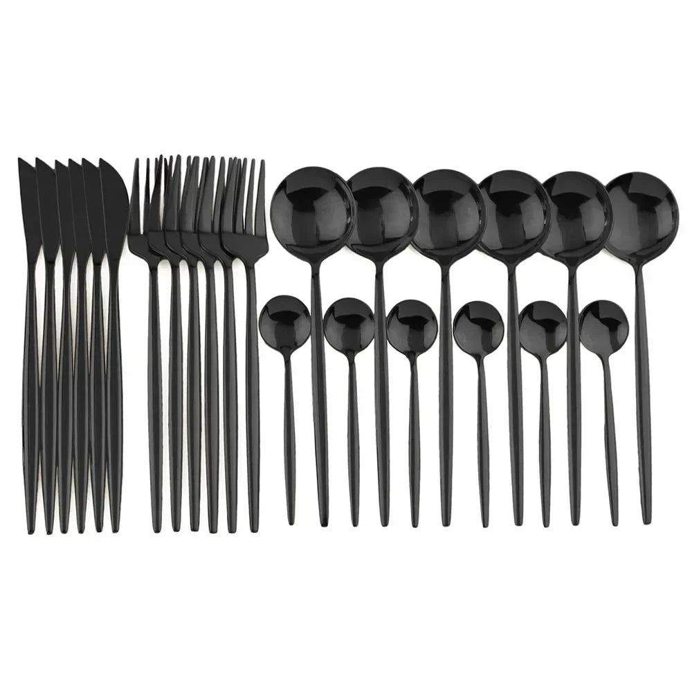 Luxury Silver Coated Metal Flatware Set