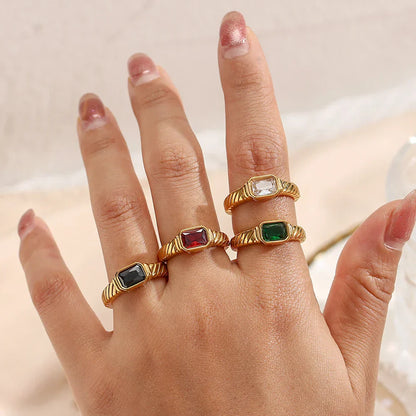 Fashionable Multi Color Baguette Ring