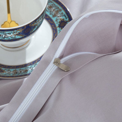 Luxurious Soft Silver Grey Bedding Duvet Cover Set
