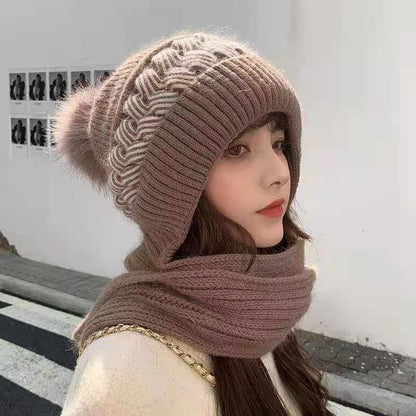 Cozy Knit Hat Scarf Combo