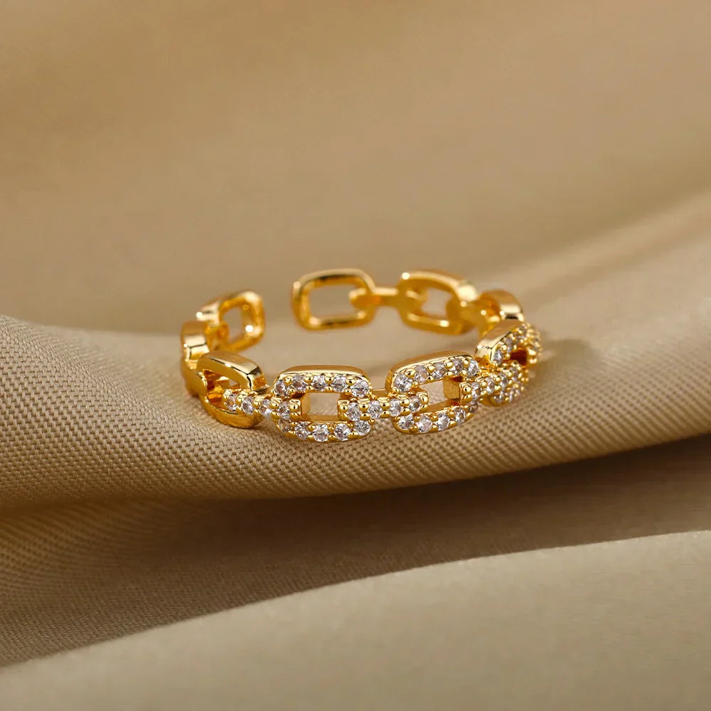 Personalized Diamond Style Chain Ring
